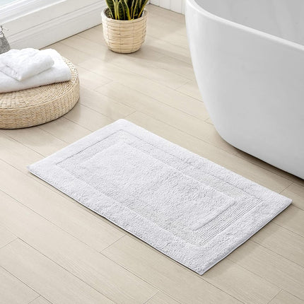 Tommy Bahama | Colección Long Branch | Alfombrilla de baño - 100% Algodón, Reversible, Fácil cuidado lavable a máquina, 21 x 34, Blanco