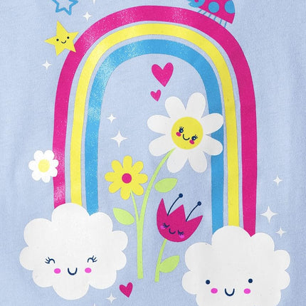 The Children's Place T-shirts graphiques à manches courtes pour bébés et petites filles, paquet de 3, alphabet/chiffres/arc-en-ciel, 18-24 mois