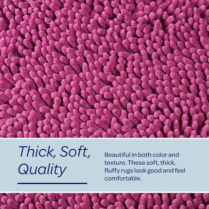 Bedford Home 2-Piece Memory Foam Shag Bath Mat, Pink
