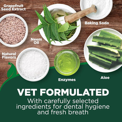 Vet's Best Dog Toothbrush & Enzymatic Toothpaste Kit - Teeth Cleaning - Made with Natural Ingredients - Reduces Plaque, Whitens Teeth, Freshens Breath - Bonus Care Guide & Finger Brush Included