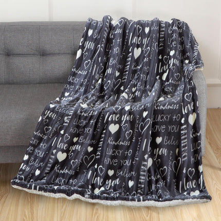 Elegant Comfort Valentines Day Sherpa Fleece Throw