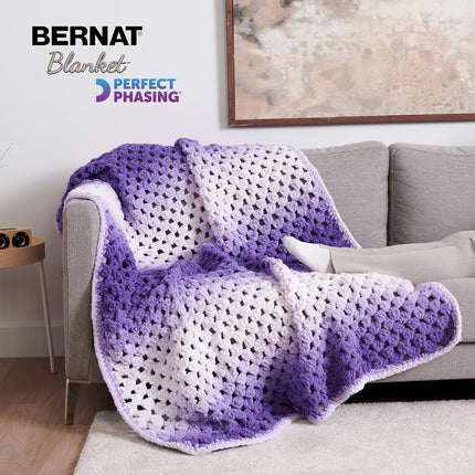 Bernat Blanket Perfect Phasing DEEP Black Cake Yarn - 2 Pack of 10.56oz/299.37g - 100% Polyester - #6 Super Bulky - 220 Yards for Knitting, Crocheting, Crafts & Amigurumi, Chunky Chenille Yarn