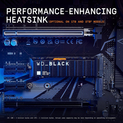 WD Black SN850X 2TB SSD M.2 2280 NVME PCI-E Gen4 Solid State Drive with Heatsink