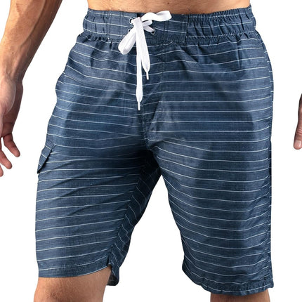 Kanu Surf Men's Echelon Swim Trunks (Regular & Extended Sizes), Line Up Navy, Medium