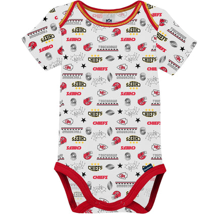 Gerber Unisex Baby Standard NFL 3 Pack Short Sleeve Onesie Bodysuit, Team Color, 3-6 Months