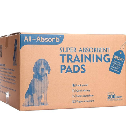 HONEY CARE All-Absorb A07 Bulk Packaging Training Pads, Blue, Large - 22" x 23" 200ct
