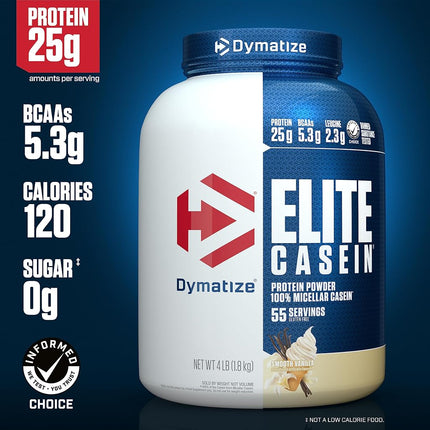 Dymatize Elite Casein Slow Release Protein Smooth Vanilla, 4lb, 1.81kg
