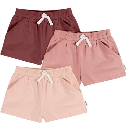 Gerber Baby Girls' 3-Pack Knit Shorts, Pink, 2T
