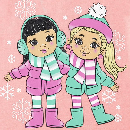 The Children's Place Baby-Girls and Toddler Girls Short Sleeve Graphic T-Shirt, Winter Girls, 4T
