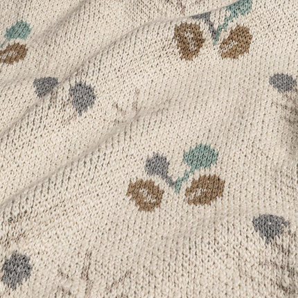 Crane Baby 100% Organic Cotton Knit Baby Blanket with Poppy Design, Soft Reversible Stroller and Crib Blanket, Gender Neutral Multicolor Bohemian