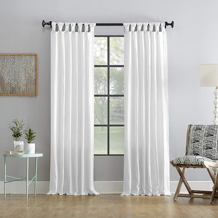 Archaeo Washed Cotton Twist Tab Curtain, 52" x 108", White