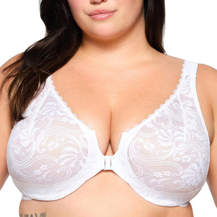 Glamorise Wonderwire Front-Closure Stretch Lace Un