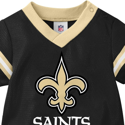Gerber NFL New Orlean Saints Team Jersey Bodysuit, Black/Gold New Orlean Saints, 0-3 Months