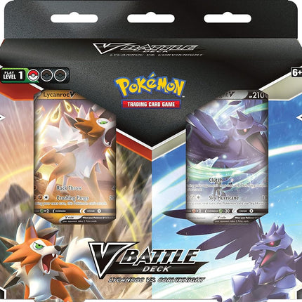 Pokémon TCG: V Battle Deck Bundle - Lycanroc vs. Corviknight (2 x 60 Card Ready to Play Decks & extra cards)