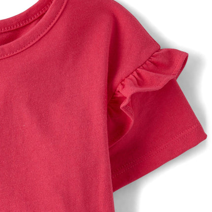 The Children's Place Baby-Girls and Toddler Short Sleeve Everyday Casual Knit Shirt, Cherries 4-Pack, 18-24 Months