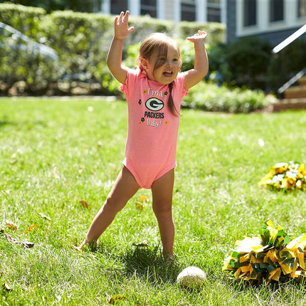 NFL Green Bay Packers Girls 20183 Pack Bodysuit, Pink, 0-3 Months