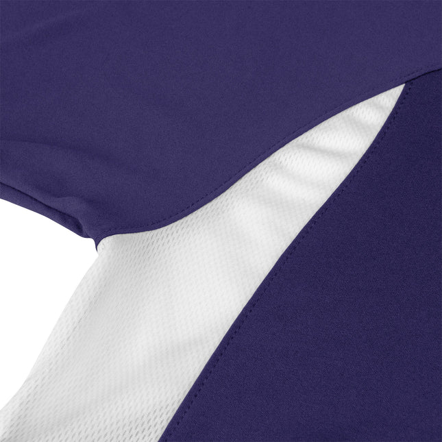 Camiseta de béisbol de poliéster ligera Top Spin de CHAMPRO, maillot de béisbol, juvenil mediana, morado, blanco