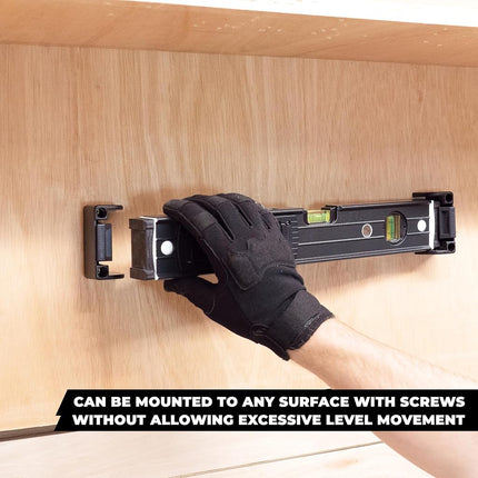 StealthMounts Black Universal Level Holder Slim | Locking Level Mount Storage Clips All Brands (2 Pack)