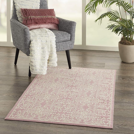 Nourison JUB06 Jubilant Transitional Floral Ivory/Blue Area Rug 2' x 4'