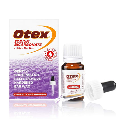 Otex Sodium Bicarbonate Ear Drops for Hardened Ear Wax - 10ml Bottle with Dropper Applicator