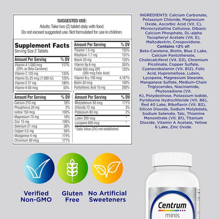 Centrum Minis Men 50+ (280 Count) Multivitamin/Multimineral Supplement Tablets