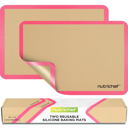 NutriChef Silicone Mat Set – 2 Non-Stick Reusable 