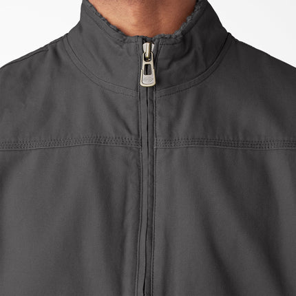 Dickies Mens Duck Canvas High Pile Fleece Lined Vest, Rinsed Slate, XXL