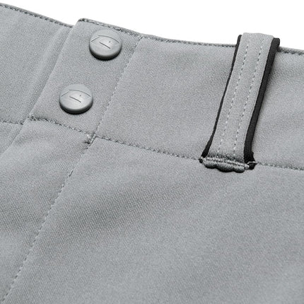 Pantalon de softball CHAMPRO Surge traditionnel taille basse avec liseré tressé de couleur contrastante Gris, Noir