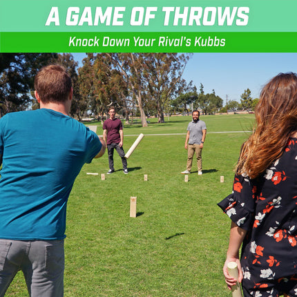 GoSports Regulation Size Kubb Viking Clash Toss Game Set for Kids & Adults
