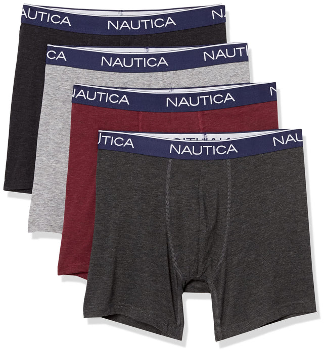 Nautica Men's 4 Pack Heather Stretch Boxer Briefs,