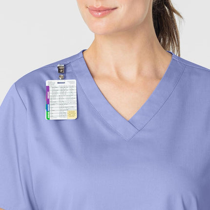 WonderWink Women's Wonderwork V-Neck Scrub Top, Ceil Blue, X-Large