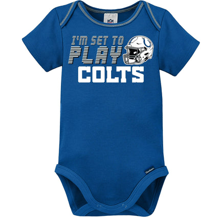 Gerber Unisex Baby Standard NFL 3 Pack Short Sleeve Onesie Bodysuit, Team Color, 6-12 Months