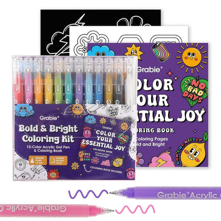 Grabie Acrylic Gel Pens Colouring Kit with Book, 1