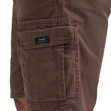 Wrangler Authentics Men's Classic Cargo Stretch Short, Chocolate Brown, 32