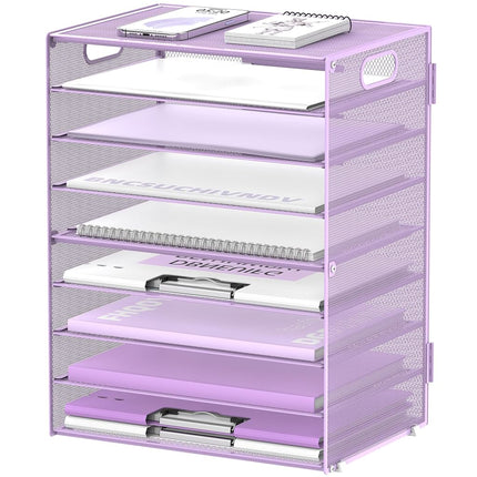 DALTACK 9-Tier Paper Letter Tray Desk Organizer wi