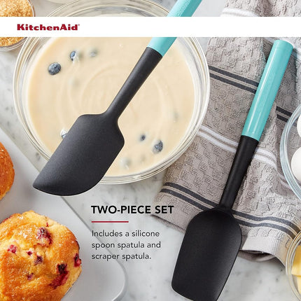 KitchenAid KQ437OHAQA Universal Spatula Set, 2-Piece, Aqua