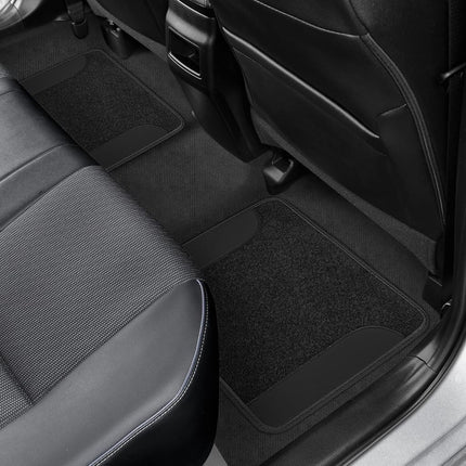 BDK CarXS Black Car Seat Covers Full Set with Matching Set of Floor Mats for SUV, Car, & Truck - Car Seat Covers Front Seats & Bench Seat Cover Car Seat Protector Car Mats Full Set Interior Covers