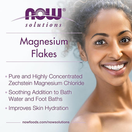 NOW Solutions, Magnesium Flakes, 100% Pure, from the Ancient Zechstein Seabed, Highly Concentrated, 54-Ounce