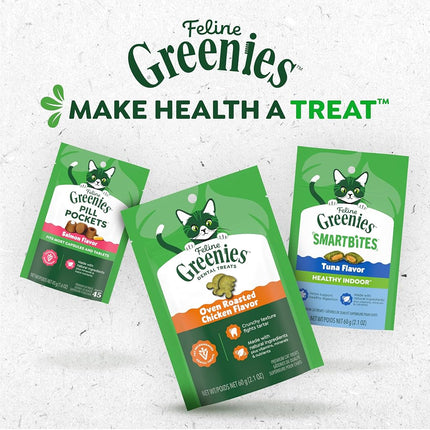 FELINE GREENIES SMARTBITES HEALTHY INDOOR Natural Treats for Cats, Tuna Flavor, 2.1 oz. Pouch