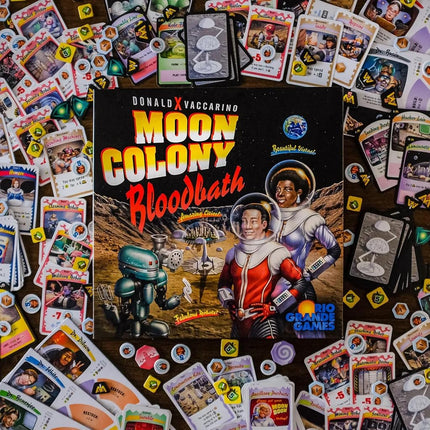 Rio Grande Games: Moon Colony Bloodbath - Strategy Card Game, Space Survival, Engine Building-Engine Losing Tableau Game, Ages 14+, 1-5 Players