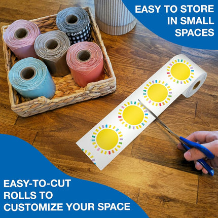 Carson Dellosa Happy Place 65Ft of Sun Bulletin Board Borders, 1 Roll of Sunshine Trim for Rolling Whiteboard, Cork and Posterboard, Classroom Decor, Party, Spring, and Summer Decorations