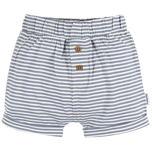 Gerber Baby-Boys Paquete de 3 shorts de punto, azules, 0-3 meses