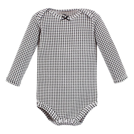 Hudson Baby baby-girls Cotton Long-sleeve Bodysuits, Winter Bows, 0-3 Months