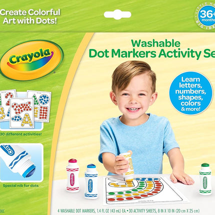 Crayola Washable Dot Markers Activity Set, Educational Gift for Kids, 3, 4, 5, 6