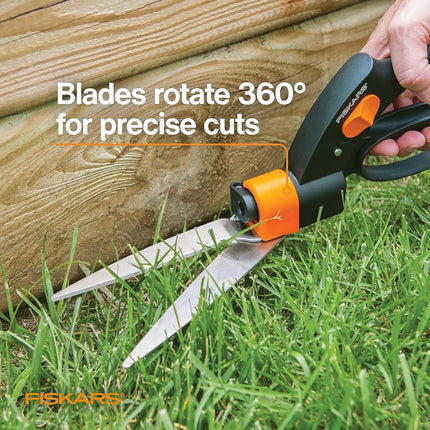 Fiskars 92146964J Garden, Shear Ease 360 Degree Swivel Grass Trimmer, Black