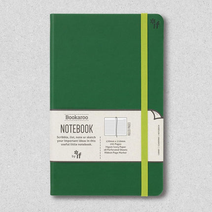 IF Bookaroo Notebook A5 Journal - Forest Green, 192 Pages, Faux leather