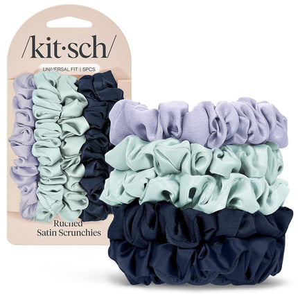 Kitsch Satin Scrunchies for Women 5pcs - Garden Bo