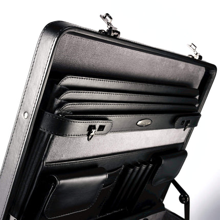 Samsonite Bonded Leather Attache 15.6, Negra, 18", Atache de cuero regenerado