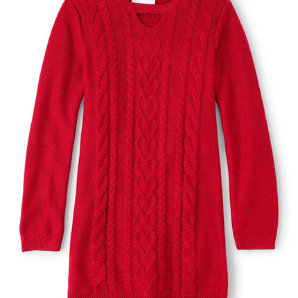 Robe pull grande fille The Children's Place, tricot torsadé rouge, taille L