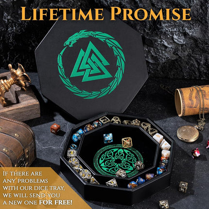 Premium Dice Tray for DND Valknut & Dragon Design – 23 CM